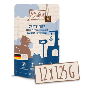 MjAMjAM - Quetschie - purer Fleischgenuss - zarte Ente pur 12x125 g