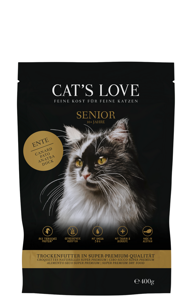 CAT'S LOVE Trockenfutter Senior Ente